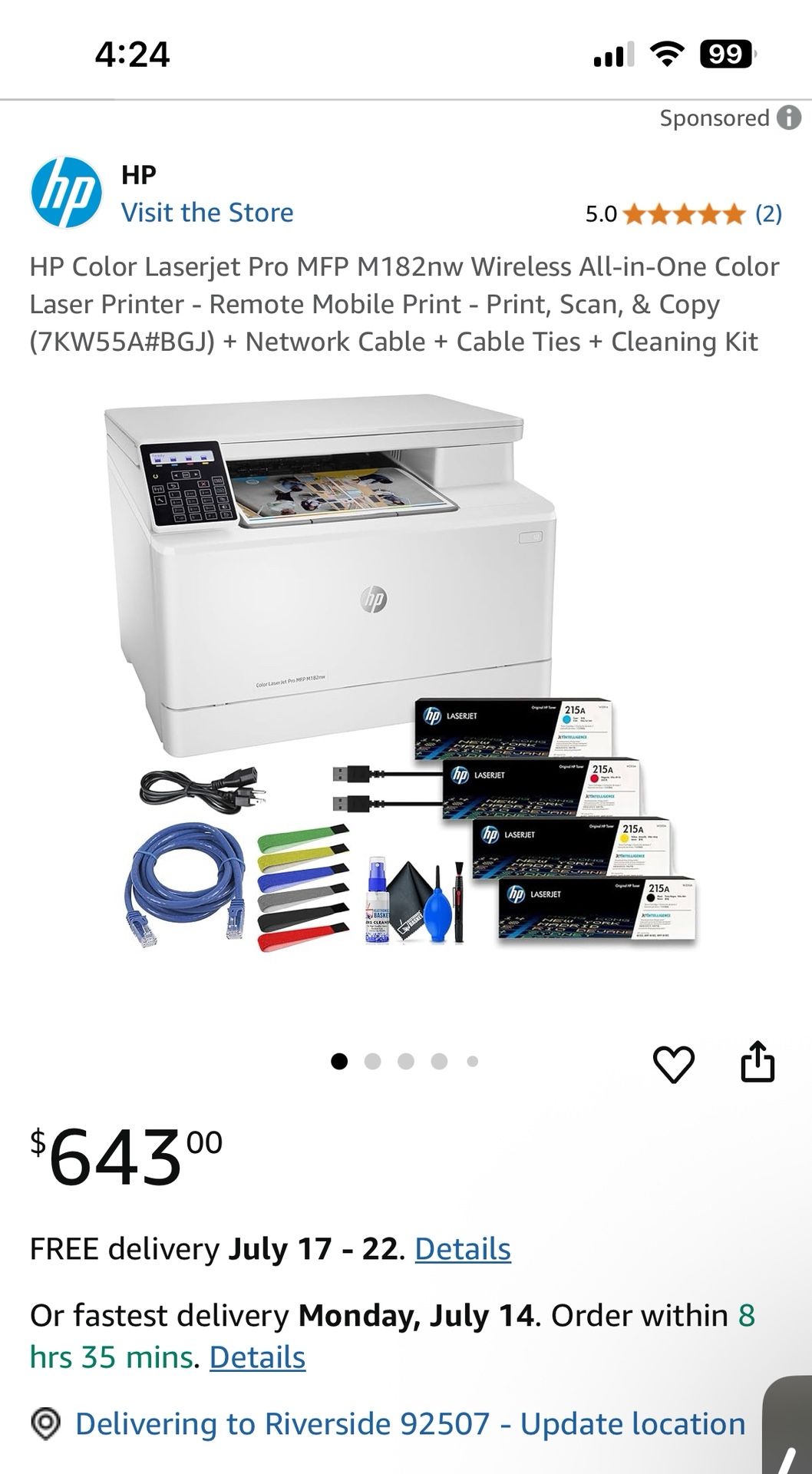 Color LaserJet Pro MFP M182nw