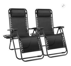 （2) Zero Gravity Chair Outdoor Lounge Chair
