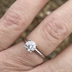 1ct Natural Diamond Solitaire 14k White Gold