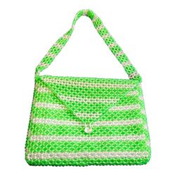 Unique Beaded Bag/purse Green And White