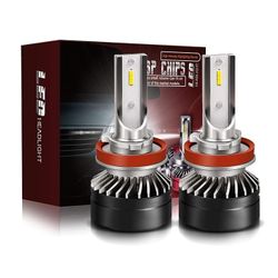 TURBOSII DOT Approved Led Headlight Bulbs COB Chips 6000LM 6500K All-in-One Conversion Kit For Chevy Lexus Crown Benz Silverado Volvo Mitsubishi Ferra