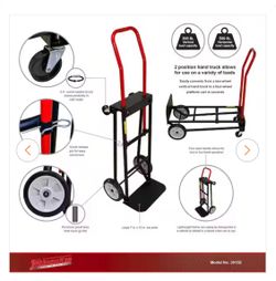 300/500 lb. Capacity Convertible Hand Truck