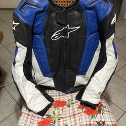 Alpinestars Leather Motorcycle Jacket Track Racing  Speed Hump & Joe Rocket XL Speedmaster Carbon Fiber Helmet 