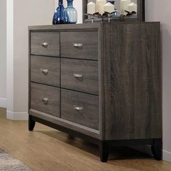 Dressser That Features Color Blocking For The Wood Finish! So Unique!