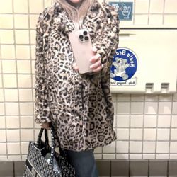 Leopard Faux Fur Coat Oversized Women's – Festival / Y2K / Going Out