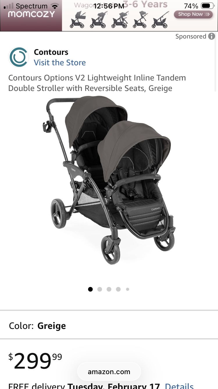 Tandem stroller Reversible
