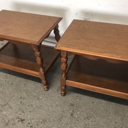 26”wx18”dx21”h  2 End Tables Very strong good condition