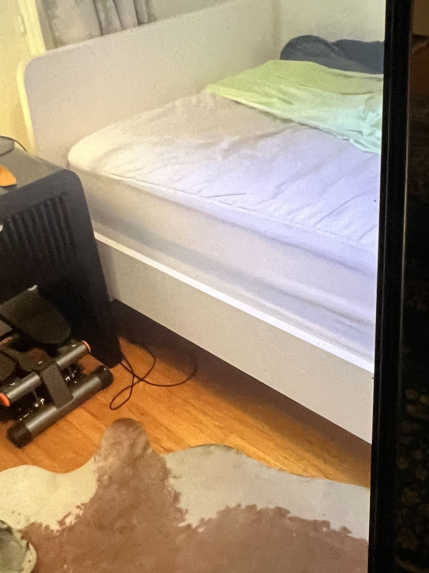 Twin Size White Wood Bed