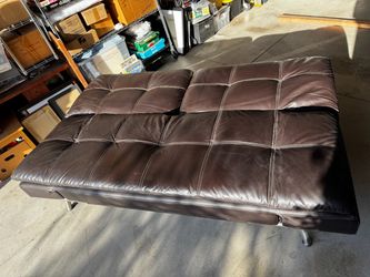 Full-size faux leather futon