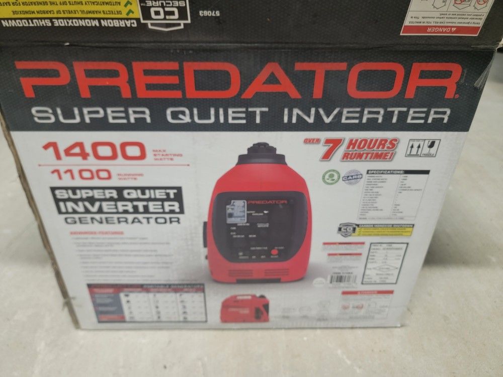 Predator 1400 Small 1100/1400W Inverter Generator User