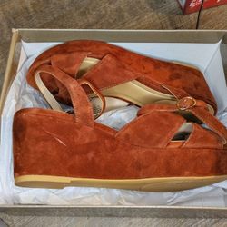 Giani Bernini Brown Suede Platform Shoes 7 New In  Box