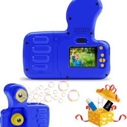 2 in 1 Bubble Machine Camera Digital Video Camcorder with 32GB SD Card Navy Blue