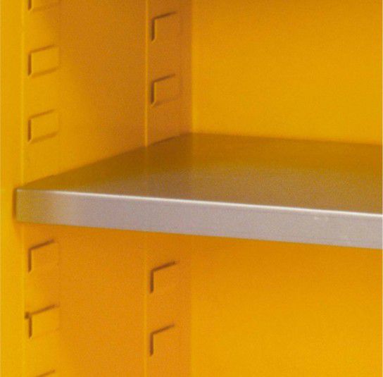 Eagle 1932X Metal Steel Flammable Liquid Safety Cabinet Manual Close Yellow 30 Gallon 1 Shelf 2 Door Self Close Flammable Liquid Cabinet Yellow