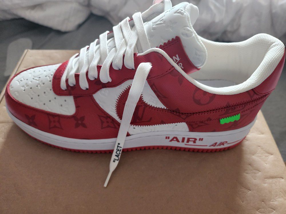 Louis vuitton Airforce 1 Red \ White 9.5 for Sale in West Hollywood