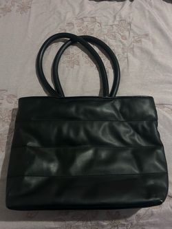 Black Leather Tote Handbag