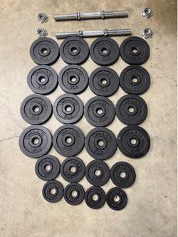 95 lb Adjustable Cast Iron Dumbbell Set – Complete with 2 Handles