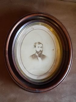 Vintage photograph with wooden frame