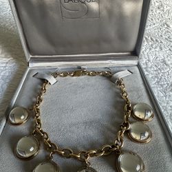 Lalique Cabochon Necklace – Signed France – Vintage Luxury Piece ✨