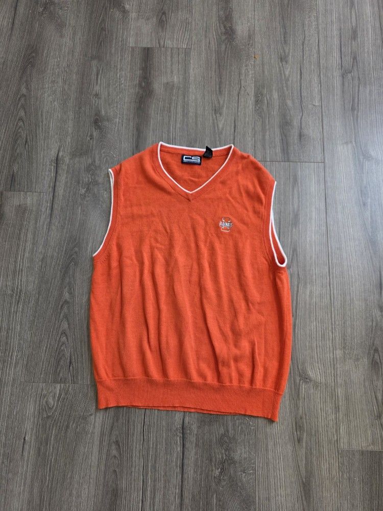 Vintage Illinois Fighting Illini Vest Mens Size XL