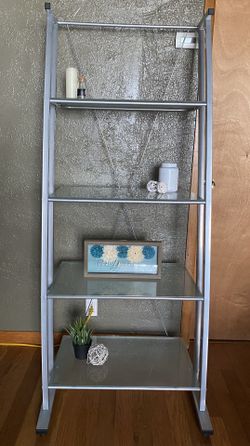 Metal and Frosted Glass 4 Tier Shelf