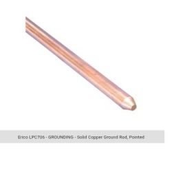 1/2" X 8' COPPER GROUND ROD (Pointed, Qty 8)