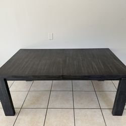 Dark Wood Dining Table – Modern, Clean, Seats 4–6
