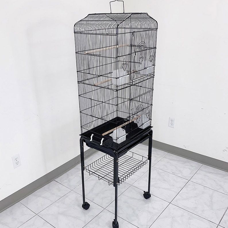 (New in Box) $60 Bird Cage with Rolling Stand 18x14x60” Parrots Lovebird Cockatiel Parakeets 