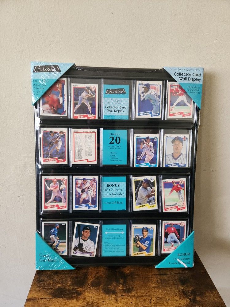 Baseball Collector’s Sports Card Wall Frames Display Holds 20 Cards 16 X 20 NEW