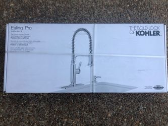 NEW KOHLER Ealing Polished Chrome Single Handle Pull-down Kitchen Faucet 
