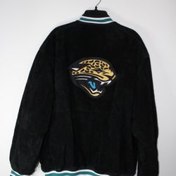 Vintage Mens Spotlight Jacksonville Jaguars NFL Suede Leather Black Jacket M