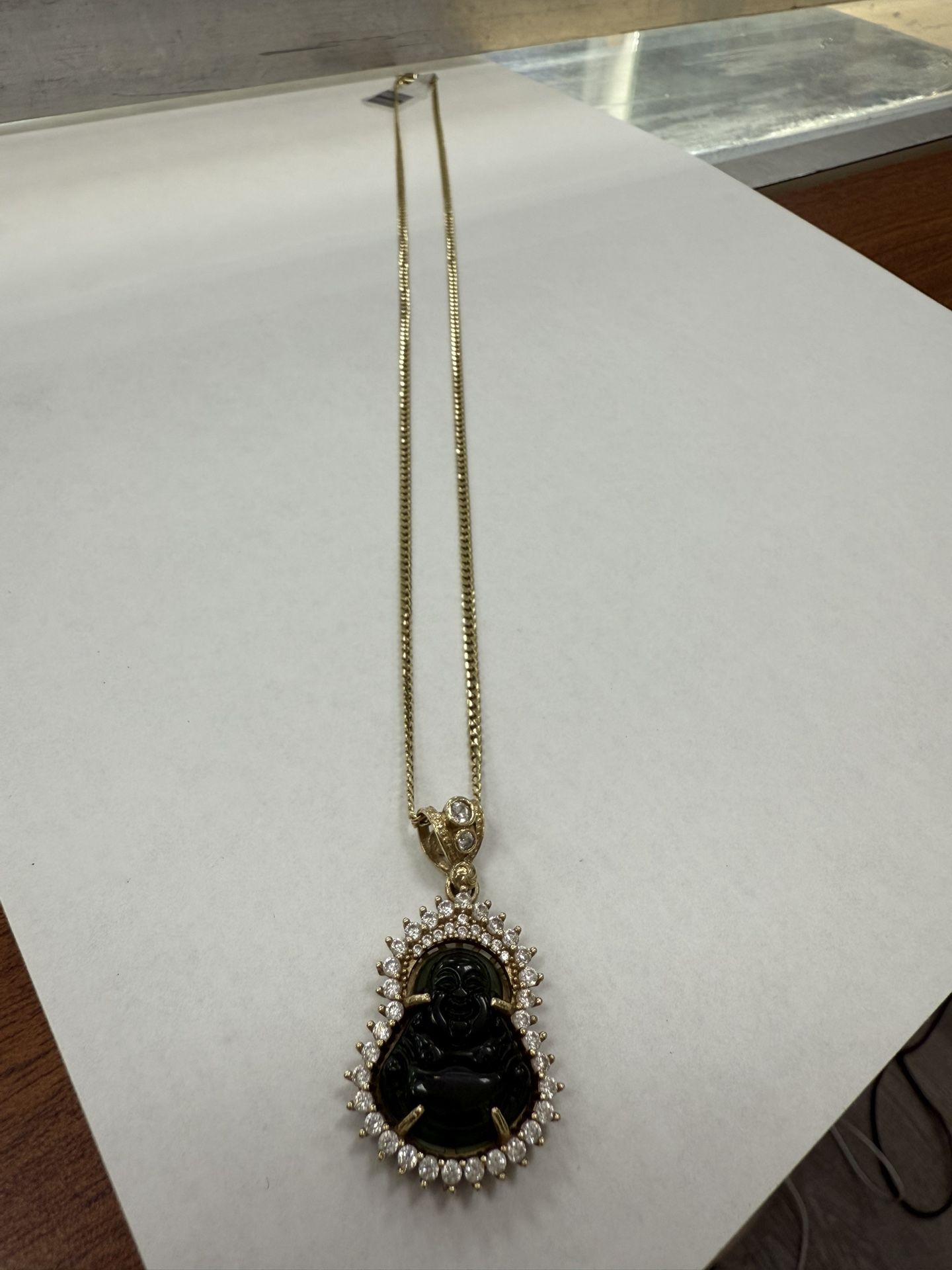 Gold Buddah Pendant +Gold Chain 