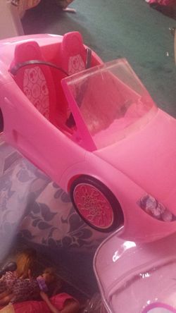 Barbie car and barbie duffel bag