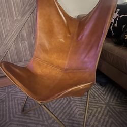 Classy Leather Butterfly Chair 