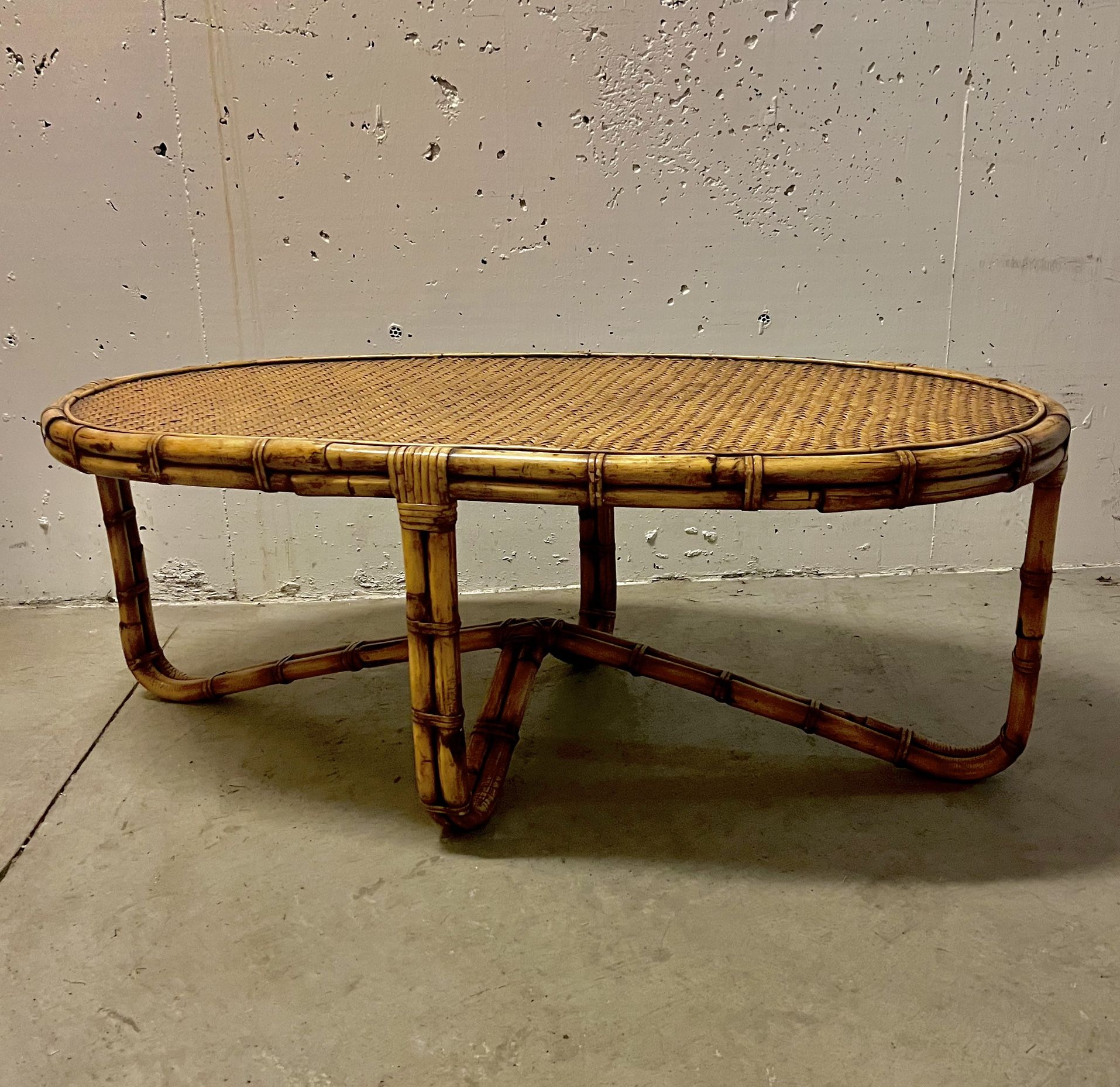 Palecek Oval Bamboo Coffee Table
