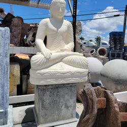 Concrete Resin Fiberglass Buddha Statue / Cement Fiberglass Backyard Patio Buddhas