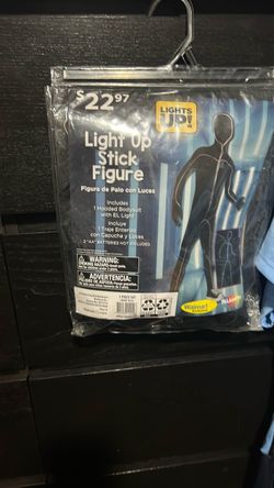 Light up stick figure costume for boys 1012 size large Light up stick figure costume for boys 1012 size large