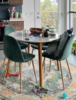 Dining table and four chairs