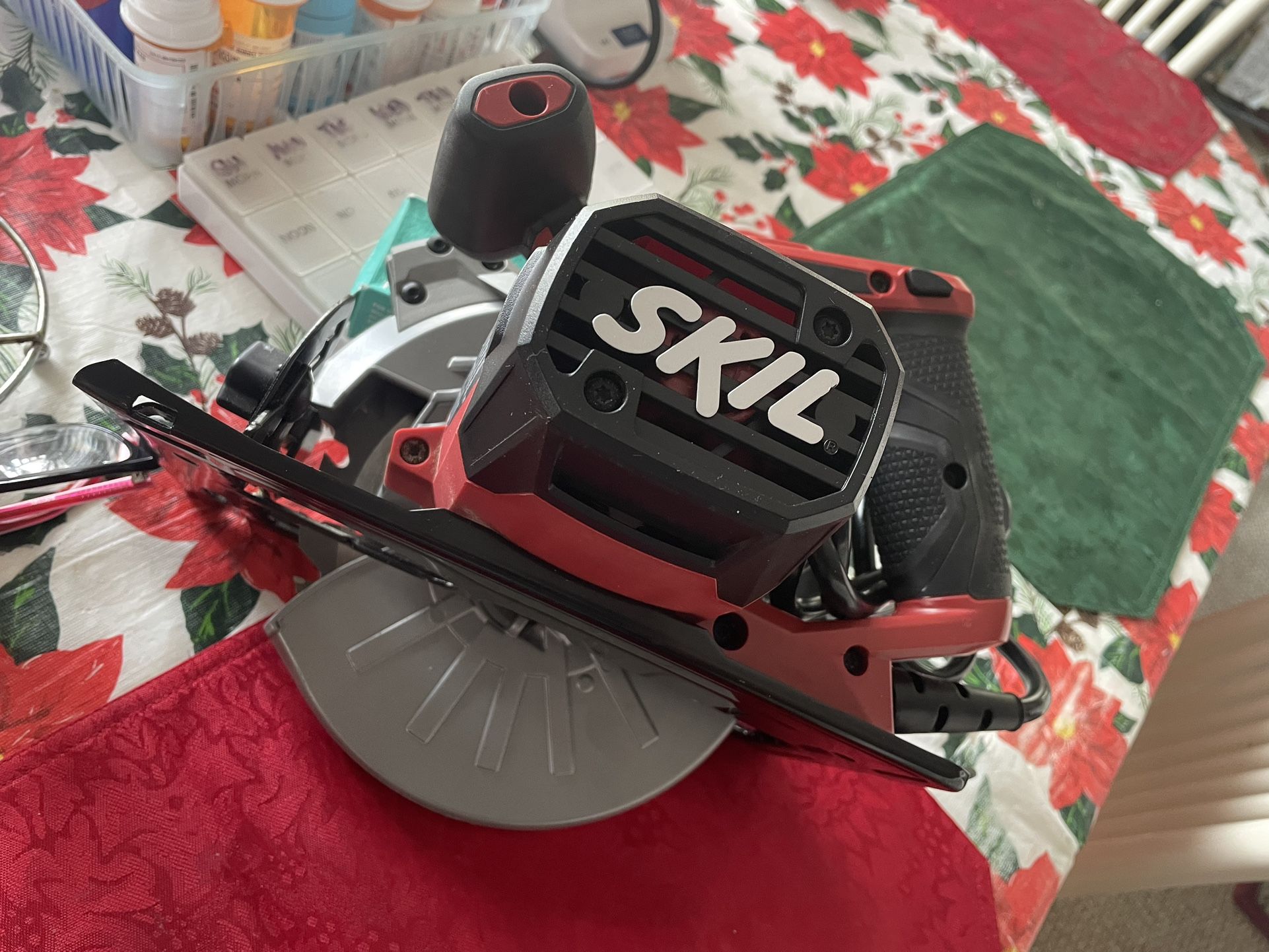 Tools The Electric Saw And The Carpinter Belt Are New