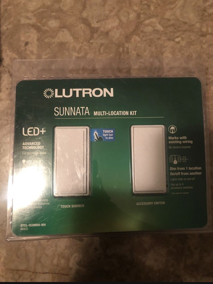 Lutron Sunnata Multi-location LED Illuminated Touch Light Dimmer Kit, White