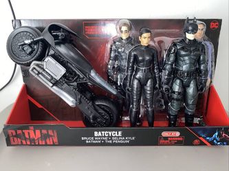 DC Batman Batcycle 12 Inch Set Bruce Wayne Selina Kyle Batman The Penguin 2022