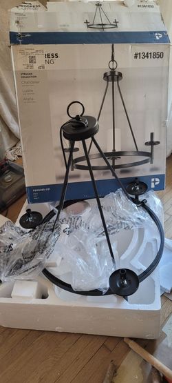 Black Metal Chandelier New in Box