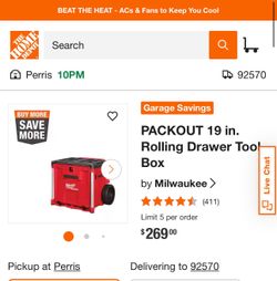 Milwaukee Rolling drawer pack out