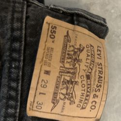 Vintage 90s  Levis 550 Jeans Mens 28x30 Black ORANGE TAB Denim