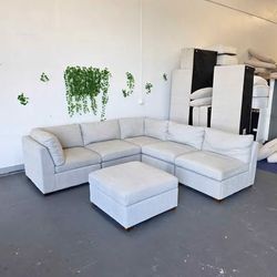 FREE DELIVERY White Fabric Modular Sectional