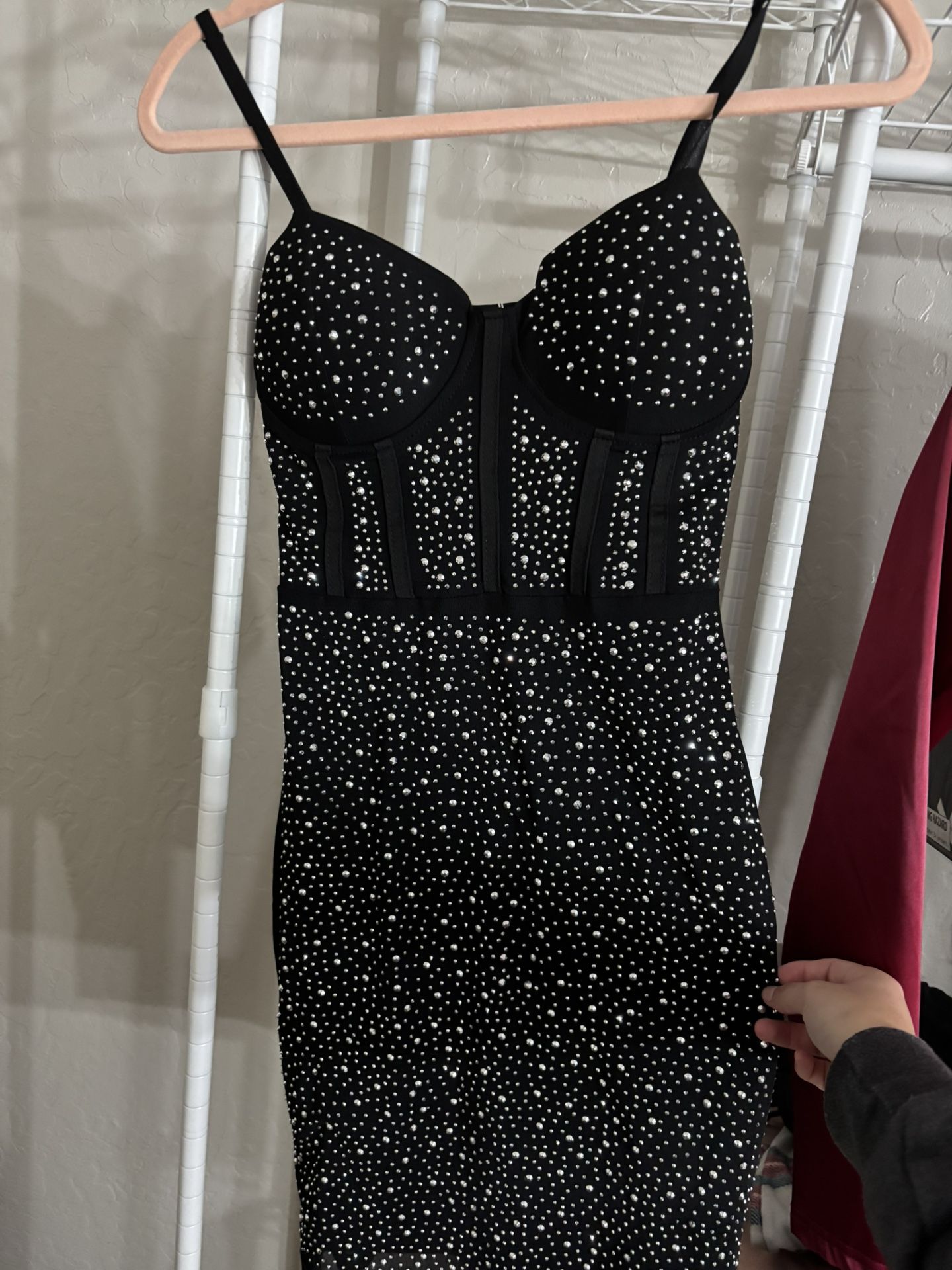 black sparkled dress