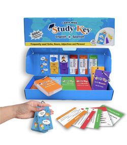 Study Key Spanish Flash Cards - English to Spanish Flash Cards for Kids & Adults - 500+ Fun & Interactive Cards with Pictures, English Meaning, Phrase