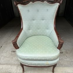 19th C. Louis XV Style Wingback Armchair . Estate Find Needs Cleaning .