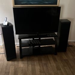52” Toshiba TV stand and speakers