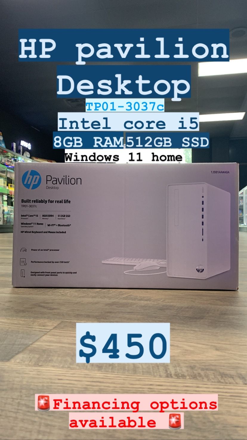 Hp Pavilion Desktop Intel Core I5 512GB SSD/8GB RAM New