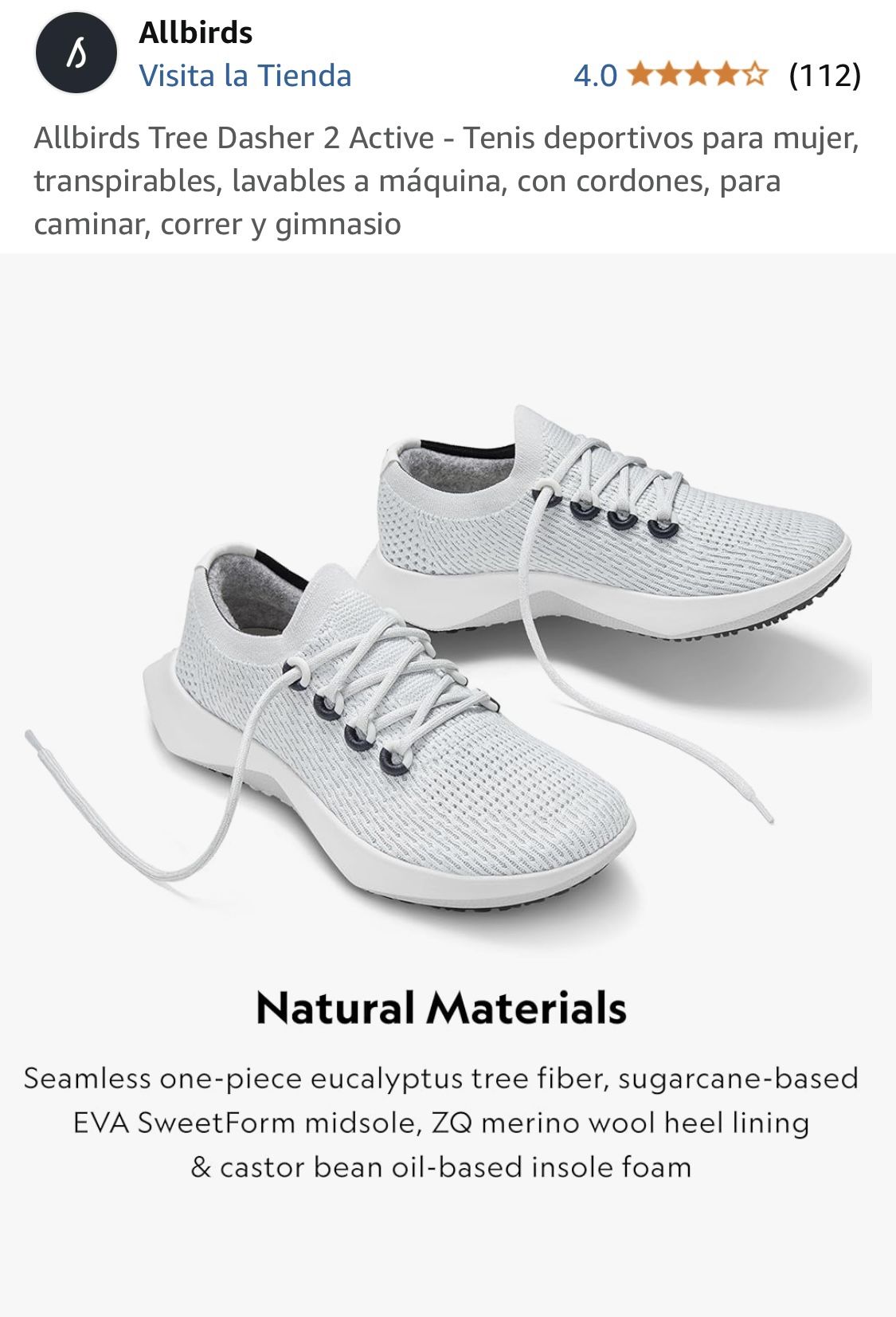 Allbirds Women's Tree Dasher 2, Size 6.